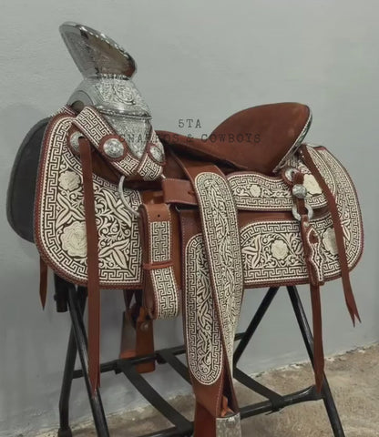 Montura Charra Piteado Original Basto Cuadrado