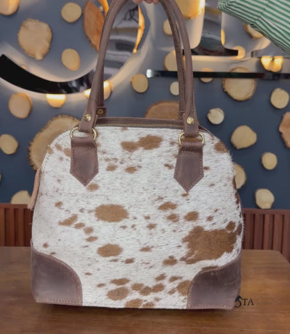 Bolso Esmeralda de Piel con Pelo
