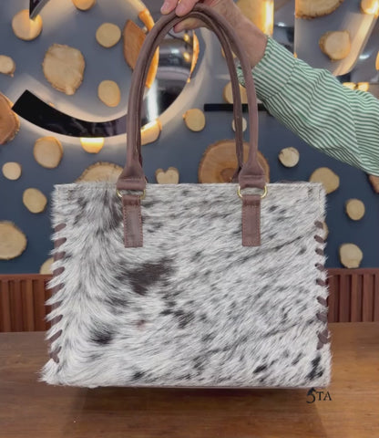 Bolso Orleado de Piel y Pelo